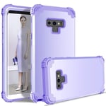 Zhangsihong Phone Protective Case Shockproof 3 in 1 No Gap in the Middle Silicone + PC Case for Galaxy Note9(Black) (Color : Light Purple)