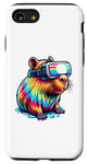 Coque pour iPhone SE (2020) / 7 / 8 Funny Capybara Tie Dye Filles Garçons Rongeurs & Amoureux de jeux vidéo