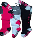 Nike Baby Girls Socks 3 Pairs Grip Grippy Size 6 - 12 Months Pink White New 