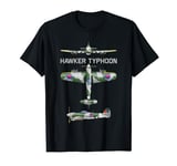 Hawker Typhoon British WW2 Fighter Bomber Plane Diagram T-Shirt