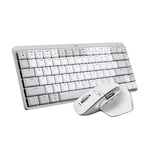 Logitech MX Mechanical Mini for Mac Wireless Illuminated Keyboard + MX Master 3S for Mac - Wireless Bluetooth Mouse with Ultra-fast Scrolling - Pale Grey