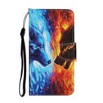 iPhone 11 Case Phone Cover Flip Shockproof PU Leather with Stand Magnetic Money Pouch TPU Bumper Gel Protective Case for Google Pixel 5A Wallet Case Wolf