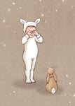 Belle & Boo Enkelt Kort - Lilla lamm (Fraktfritt)