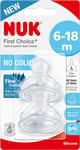 NUK First Choice+ Teats for Baby Bottles | 6-18 Months (Pack of 2) 