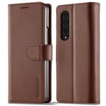 LC.Imeeke läder Samsung Galaxy Z Fold4 fodral - Brun Brun