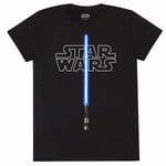 Star Wars - Glow In The Dark Lightsaber Unisex Black T-Shirt Medium  - K777z