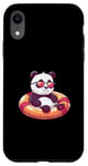 Coque pour iPhone XR Bande dessinée Panda mignon en vacances d'été