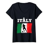 Womens Italy Football Soccer Italian Flag For Men Women And Kids V-Neck T-Shirt