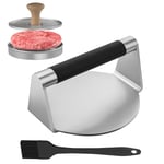 Toskope Burger Presse Kits Set, 3 Pièces Kit De Presse à Hamburger, Presse Steak Haché Rond+Presse à Burger Moule Steak+Pinceau Cuisine, pour Grill, Barbecue, Machine à Hamburger avec poignée en Bois