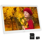 Digital Photo Frame 10 inch with 32GB SD Card, Kenuo Digital Picture Frame 1920x1080 FHD IPS Display, Photo/Music/Video Player, Calendar Alarm Auto On/Off Timer, Remote Control