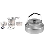 Trangia 25 Cookset With Gas Burner, Silver & Kettle For Trangia 25 Cook Set