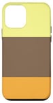 Coque pour iPhone 12 mini Jaune pastel - Marron pastel - Orange pastel - 3 bandes de couleur