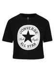 Converse Younger Girls Signature Chuck Patch Boxy T-Shirt - Black, Black, Size 4-5 Years