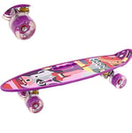 Skateboarding Teen Skateboard, Complete Skateboard, Plastic Skateboard, 30-Inch Mini Cruiser Retro Skateboard with with LED Flash, Suitable for Children Boys, Young Beginners Skateboards (Color : 2)