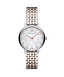 Emporio Armani AR11094 Womens Watch - Silver & Rose Gold Stainless Steel - One Size