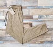 Nike Yoga Dri-Fit Textured Joggers Sport Trousers Mens Large Sand Beige RRP £70