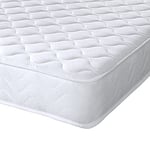 Extreme Comfort Cooltouch Essentials White 18cms Deep Spring Value Mattress, 2ft6 Small Shorty Single (75cm x 175cm)