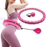 Weighted Smart Hula Hoop - Fitness Hoop med massageringar med 24 löstagbara segment - Rosa