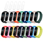 MIJOBS 18 Pieces Straps for Xiaomi Band 5 Strap, Xiaomi Band 6 Silicone Wristbands Accessories Replacement Watch Band Breathable Soft Waterproof Sport Wrist Band for Xiaomi Band 5/6, Amazfit Band 5