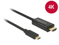 DELOCK – Cable USB Type-C male to HDMI (DP Alt Mode) 4K 30 Hz 1 m black (85258)