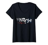 Womens Happy Nurse Day Cute Nurse Day Nurse Week 2024 V-Neck T-Shirt