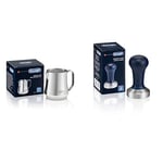 De'Longhi DLSC058 Coffee Tamper, Stainless Steel & DLSC060 ECO 311.W/BK/R/B Milk jug, 18/8 Stainless Steel, 350 ml
