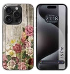 Housse En Silicone Compatible Avec L'IPhone 15 PRO (6.1) Design Bois 08 Dessins