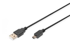 Digitus AK-300130-018-S USB-kabel 1,8 m USB 2.0 USB A Mini-USB B Sort