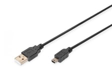 USB 2.0 connection cable, type  A - mini B (5pin) M/M, 1.8m, USB 2.0 conform, bl