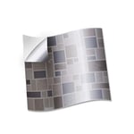 WALPLUS Lot de 24 autocollants muraux en mosaïque pour carrelage de cuisine, salle de bain, 15 cm - Beige métallisé