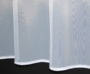 Sue. Plain lead weighted voile net curtain. 54 inch drop. Finished in White. Sold by the Metre