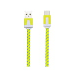 Cable Noodle Type C pour JBL FLIP 5 Chargeur Android USB 1,5m Connecteur Tresse - JAUNE