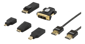 HDMI/DisplayPort/DVI adapter kit - HDMI kabel 4K 2m Svart