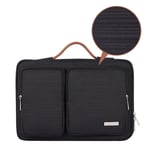 Sacoche / Sac pochette pour PC ordinateur portable 15 pouces noir - Malette de voyage/affaires Notebook avec compartiment poches de rangement et poignée noire - Laptop Bag XEPTIO - Neuf