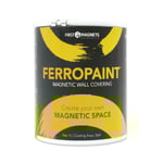 Ferropaint® Paint Magnétique Charbon de Bois Pour Murs, Chambre, Bureau, Cuisine, Salle de Jeux, Salle de Classe, Bricolage et Rénovation - 1 Litre - 5 Boîtes