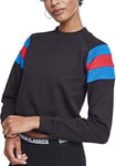 Urban Classics Women's Sleeve Stripe Crew Neck Sweatshirt, Multicoloured (Black/Bright Blue/Firered 01558), XL
