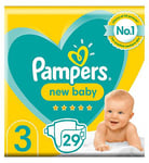 Pampers New Baby Size 3, 29 Newborn Nappies, 6kg-10kg, Carry Pack