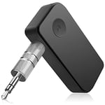 ANSTA Récepteur Bluetooth, Mise à Jour du récepteur Bluetooth Wireless 5.0, Portable, Adaptateur Audio sans Fil, kit de Voiture Bluetooth, pour la Musique, appels Mains Libres, Noir