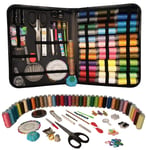 XL Portable Travel Sewing Kit with Over 210 DIY Premium Supplies, Household Essential for Beginners Kids Adults Box Contains Needles, Threads, Scissors Etc Ideal for Home & Emergency use Fully Loaded