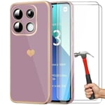 Coque och Härdade Glas - Xiaomi - Redmi Note 13 4G - Lila - Stötsäker - Mönster av Guld Plätering Lila