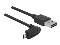 Delock Easy - USB-kabel - USB (hane) omvänd till Micro-USB typ B (hane) uppåt/nedåt vinklad, omvänd - USB 2.0 - 5 m - svart