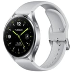 Xiaomi Watch 2 46mm Smart Watch - Silver Powered By Google Wear OS - 1.43 AMOLED Display - 5-system dual-band GPS - Up to 65 Hour Battery Life - 5ATM Water Resistance - Fall Detection - Sleep and Health Tracking