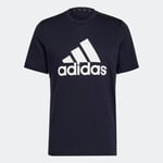 Adidas Mens AEROREADY Designed 2 Move Logo T-Shirt - Navy / Large