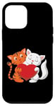 iPhone 12 mini Happy Valentines Day Love Cute Heart Cartoon Cats Animal Case