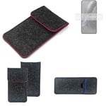 Protective cover for Motorola Edge 30 Neo dark gray, pick edges Filz Sleeve Bag 