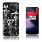 OnePlus 6 mobilskal silikon tryckmönster på sig - Coola giraffer
