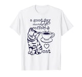 A Good Day Starts With Coffee And Cat Striped Kitten Mug Cup T-Shirt