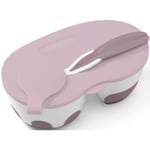 BabyOno Be Active Two-chamber Bowl with Spoon spisesæt til babyer Purple