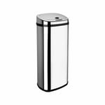 50L Kitchen Sensor Bin Automatic Waste Dustbin Home Office Chrome Lid Silver Bin
