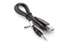 vhbw Câble de chargement Jack compatible avec JBL Synchros E50BT, E50, E40BT, E40, J56, J56BT casque -USB à Jack auxiliaire -Version révisée